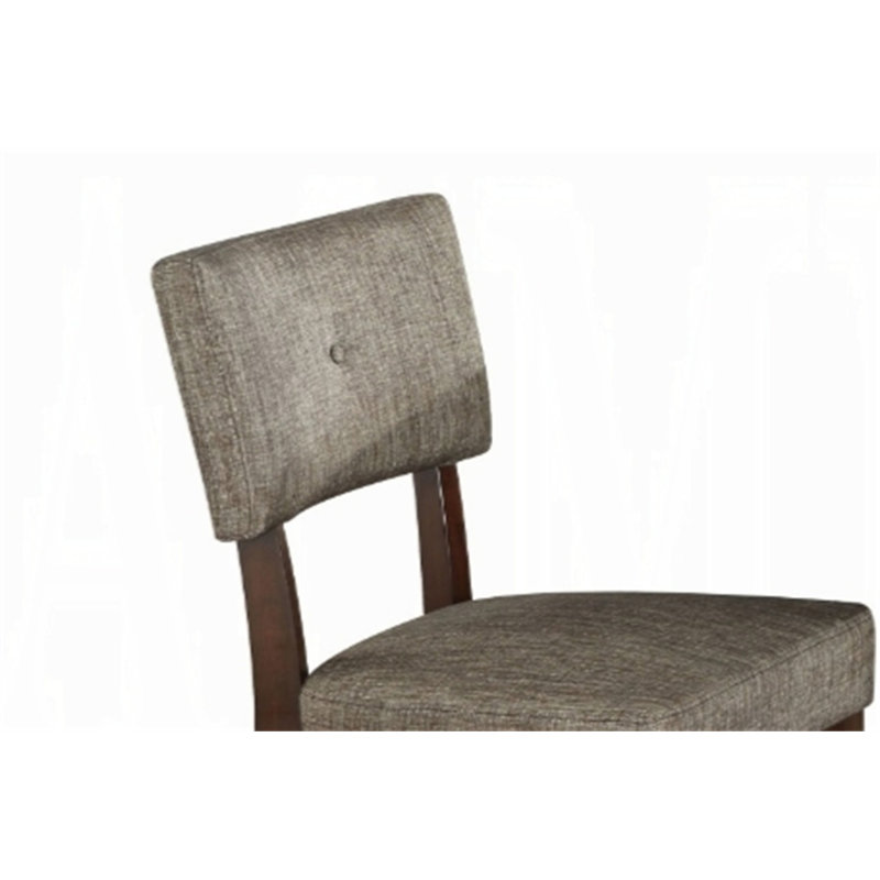 Ensemble de 2 chaises d'appoint en tissu gris et finition espresso Drake