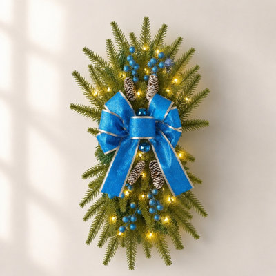 Guirlande lumineuse artificielle de Noël en forme de larme pour porte d'entrée