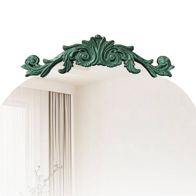 Frameless Full-length Mirror with Carved Decoration, Green