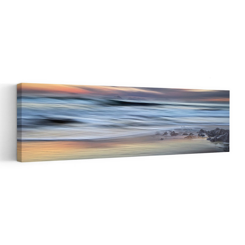 Art mural abstrait flou océanique, 16" H x 48" W