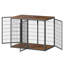 47'' Dog Crate Dog Cage Furniture With 3 Doors,For Large & Medium Dogs.Rustic Brown-125225462