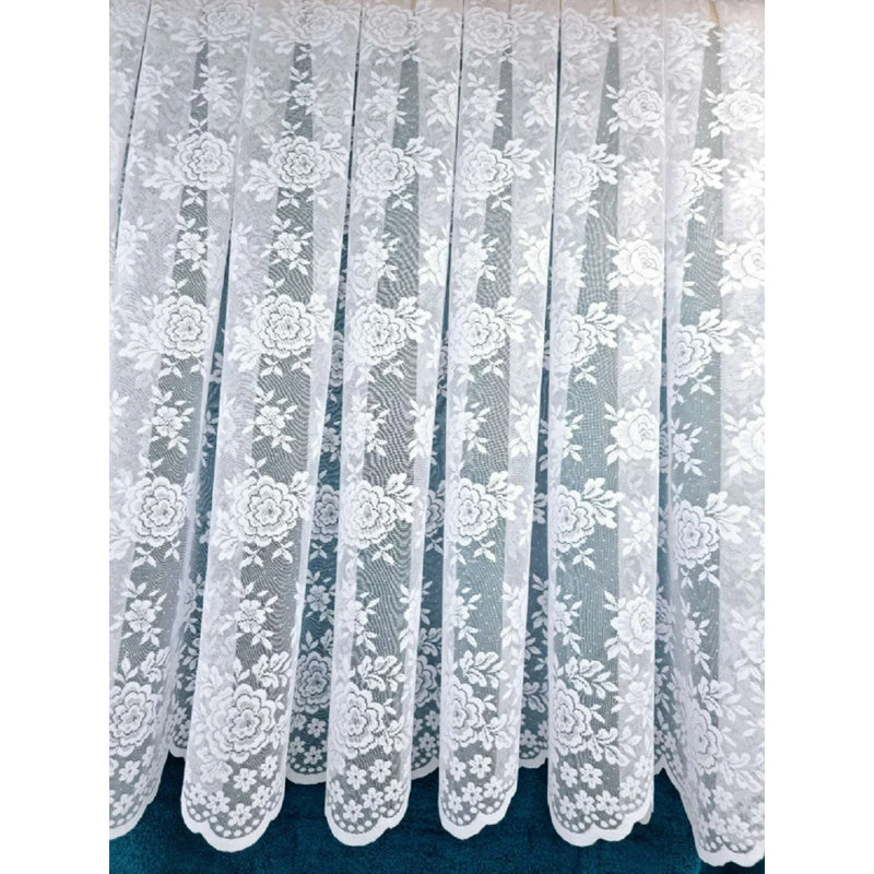 Floral Ruffled Cafe Curtain, 152cm W x 60cm L