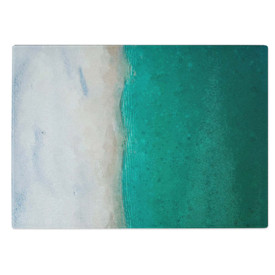 Tempered Glass Sandy Beach Chopping Board