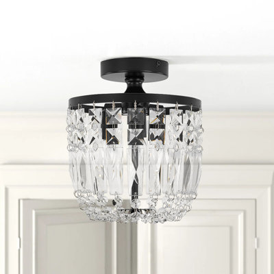 3 - Light 9.1'' Bowl Crystal Semi Flush Mount
