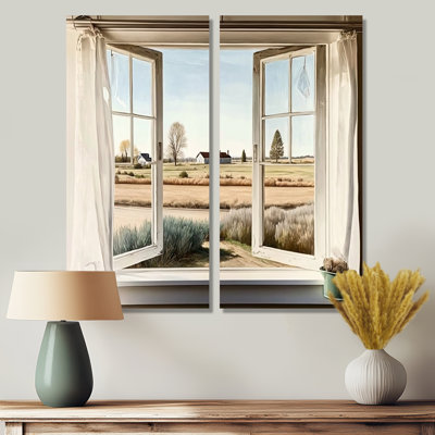 Fenêtre sur le paysage III - Décoration murale grand paysage de ferme