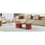 Table basse ovale en bois de 45,3 po avec rangement caché, pieds rouges, design Mid-Century moderne pour les grands espaces de vie, assemblage facile