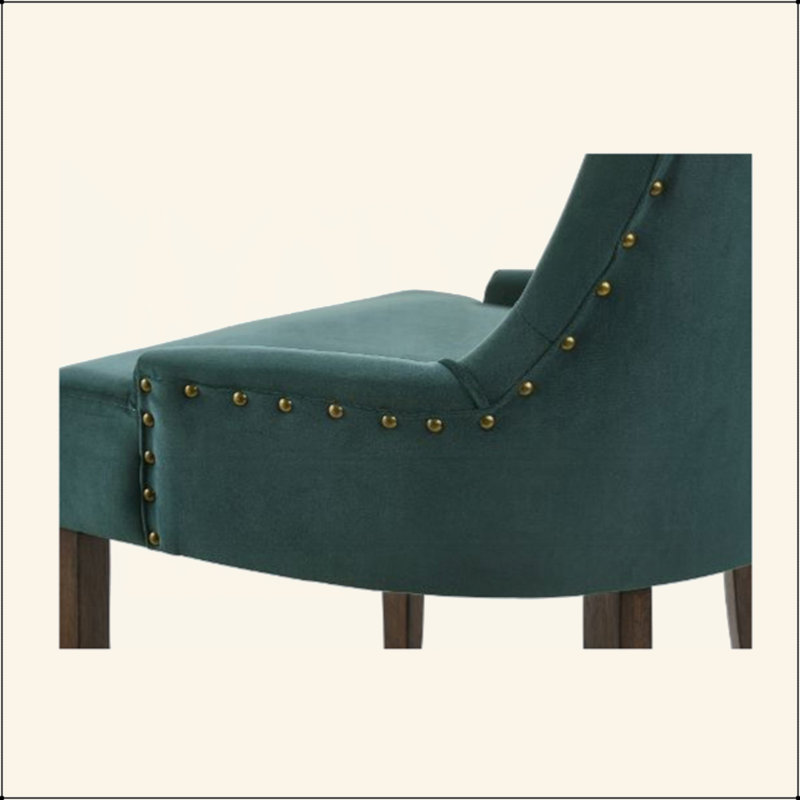 Ensemble de 3 chaises de salle à manger rembourrées en tissu, 3, Jaune