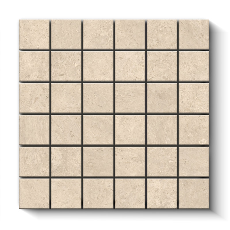 Fossil Stone Matte 2x2 Mosaic Square Wall & Floor Tile (12x12 Sheet), Tan