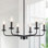 Lustre de style moderne à bougie en métal à 6 lumières de 24 po Mayani Roxsanne