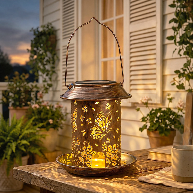 Lanternes solaires d'extérieur avec mangeoire pour oiseaux