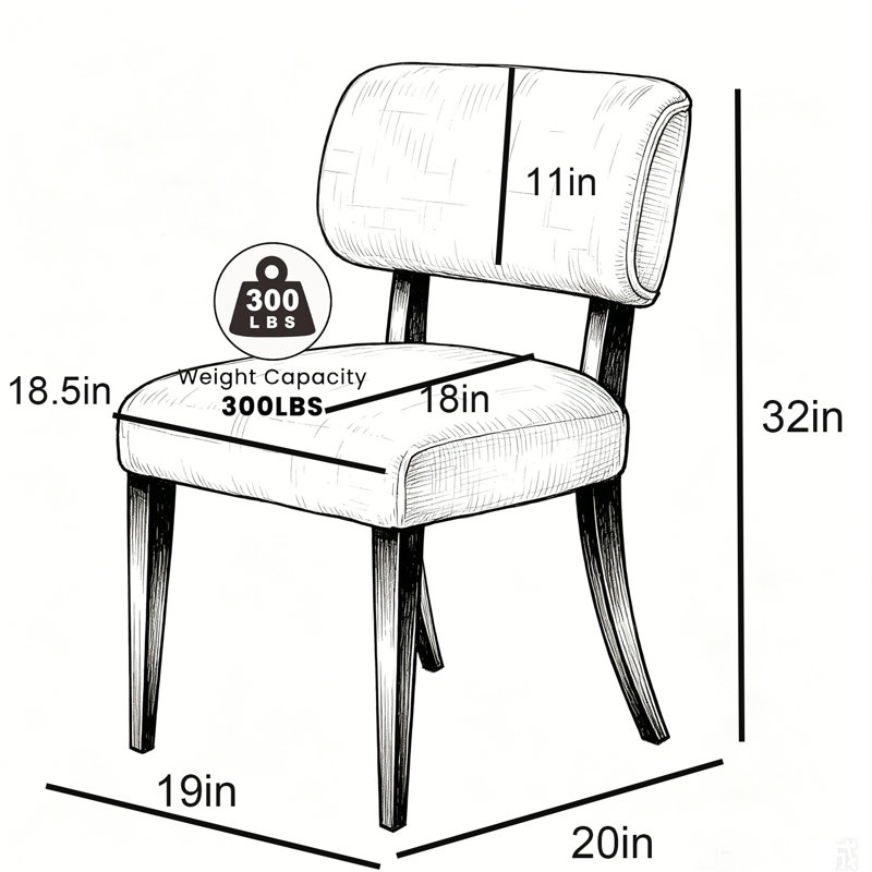 Ensemble de 2 chaises de salle à manger en bois, chaises de cuisine rembourrées en tissu moderne avec siège rembourré épais, chaises de ferme confortables pour petits espaces, assemblage facile