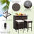 3PCS Patio Wicker Rattan Bar Set Table w/2 Turquoise Cushioned Stools-59049361-111465957