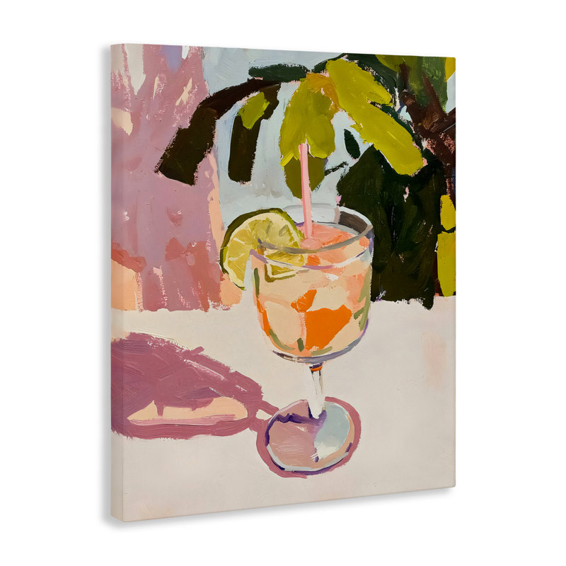 Toile cocktail tropicale d'été, design par Riley B, H 40 po x l 30 po