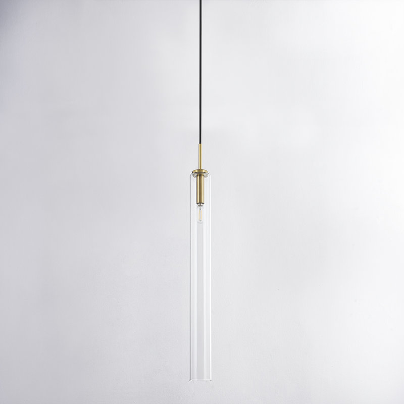 Luminaire suspendu 1 lumière Nyah, Laiton vieilli, H 32,25 po x l 3 po x P 3 po