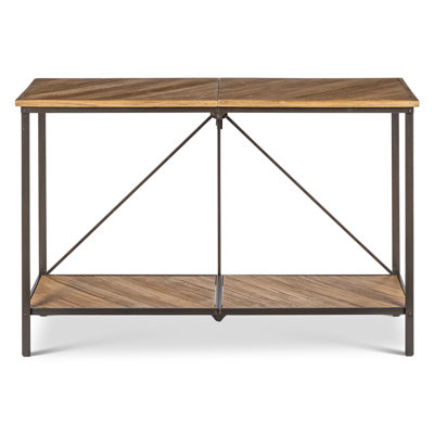 Table en bois pliable 46,5 po avec pieds en métal