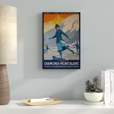 Chamonix Mont Blanc' Vintage Advertisement on Wrapped Canvas -  Ebern Designs, 1B0D8F17C1824013AD238B6100BD99AC