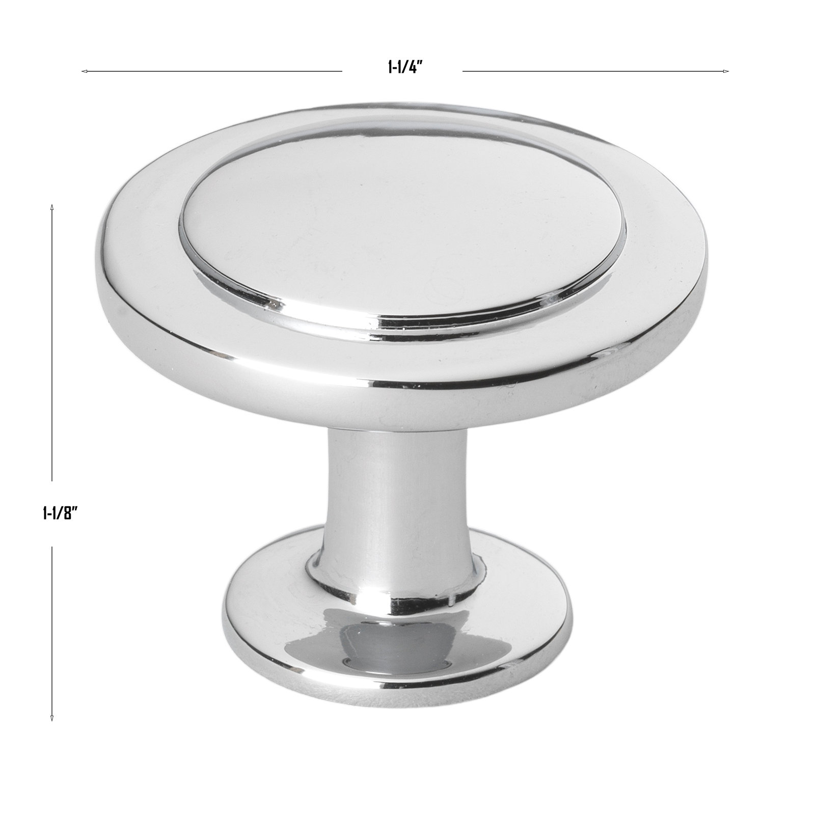 1 1/4" Diameter Mushroom Knob Multipack, Polished Chrome