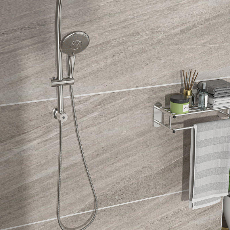 5" Dual Shower Head With Adjustable Slide Bar In Brushed Nickel - 5 Ways To Enjoy And Bath Multi Function Options For Customized Showering