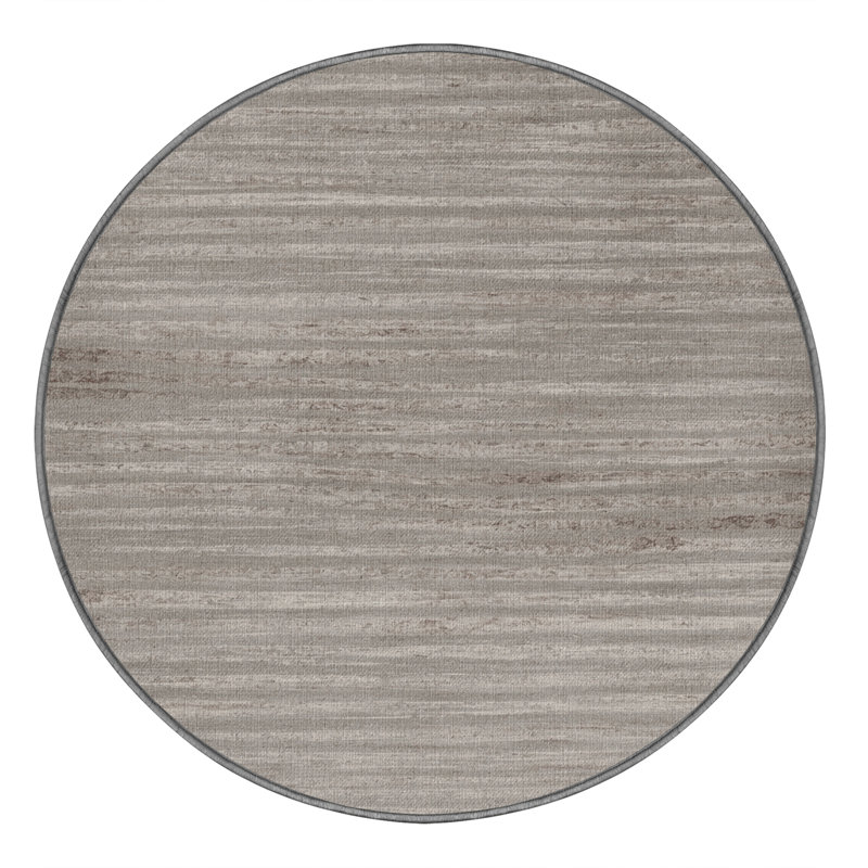 Tapis abstrait gris lavable à la machine, Rond 5 pi