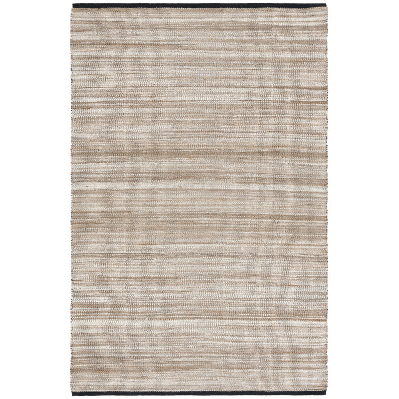 Natural Fiber 864 Flatweave Jute/Cotton No Pattern Indoor Use Only Rug in Natural/Gray, Runner 2'3" x 8'