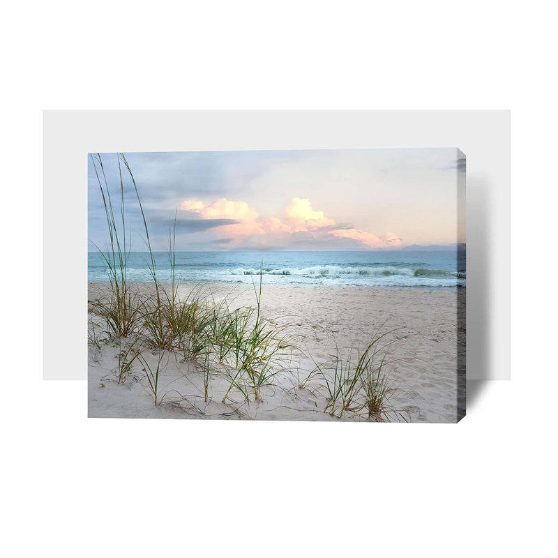 Beach Canvas Wall Art, Ocean Pictures Coastal Art Painting For Living Room Wall Decoration, Sea Poster Seascape Art Framed Canvas Print For Room Home Office Wall Decor (12X18 Inches)