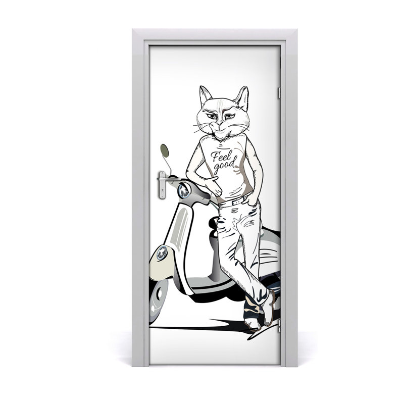 Cat Man Door Decal