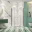 Porte de douche pivotante - Verre trempé transparent de 1/4 po de 34,75 po x 72 po - Fuite ininterrompue de style ange