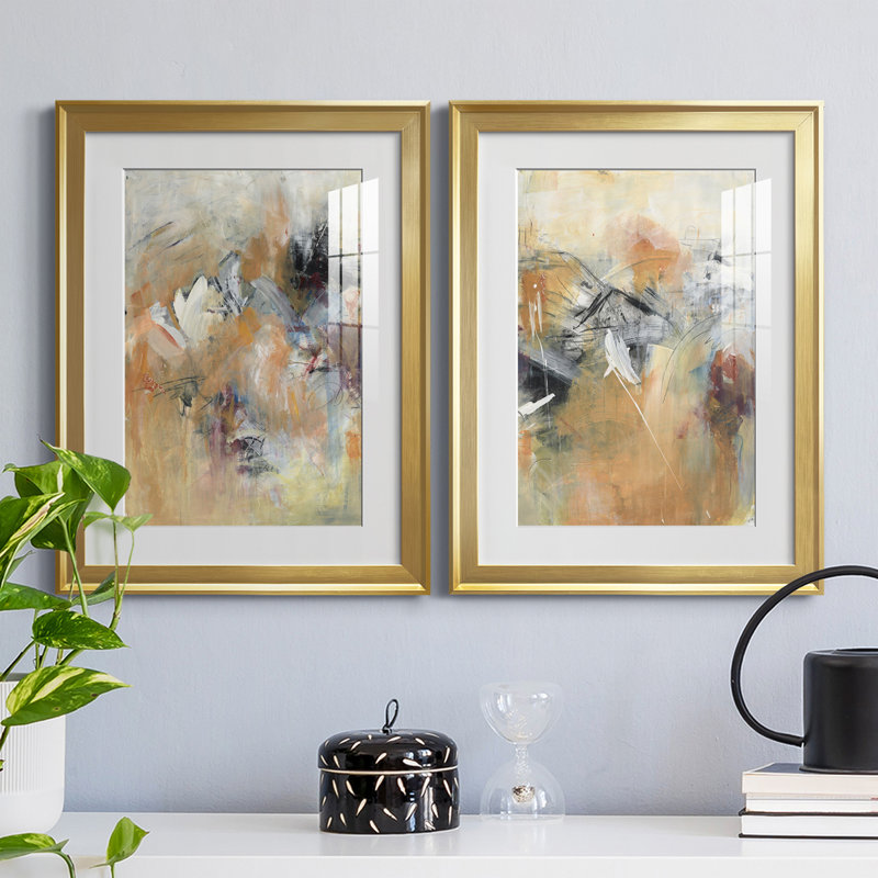 «Frozen Spring I», ensemble de 2 impressions encadrées sur papier, H 30,5 po x l 22,5 po x P 1,25 po, Cadre doré