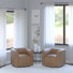 Fauteuil demi-tonneau pivotant en polyester, ensemble de 2