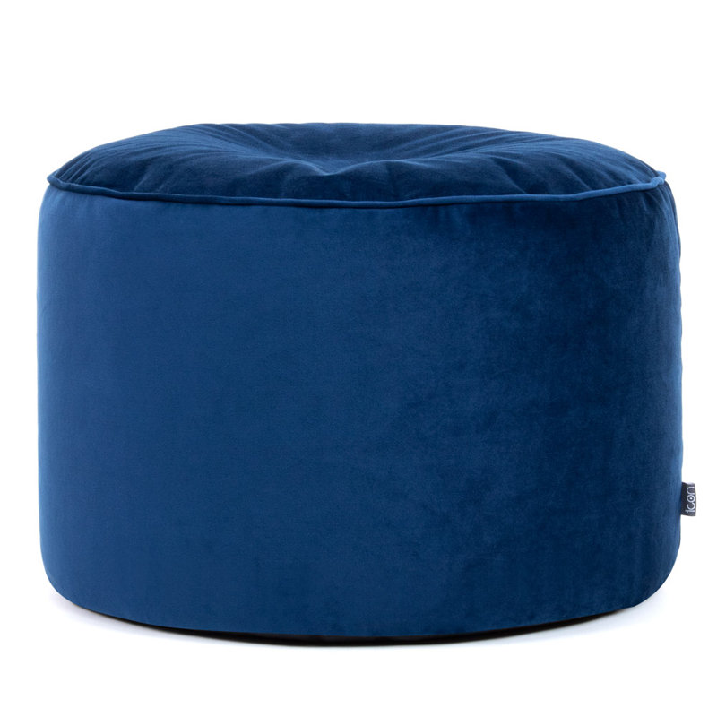 Milano Velvet Footstool, Navy Blue
