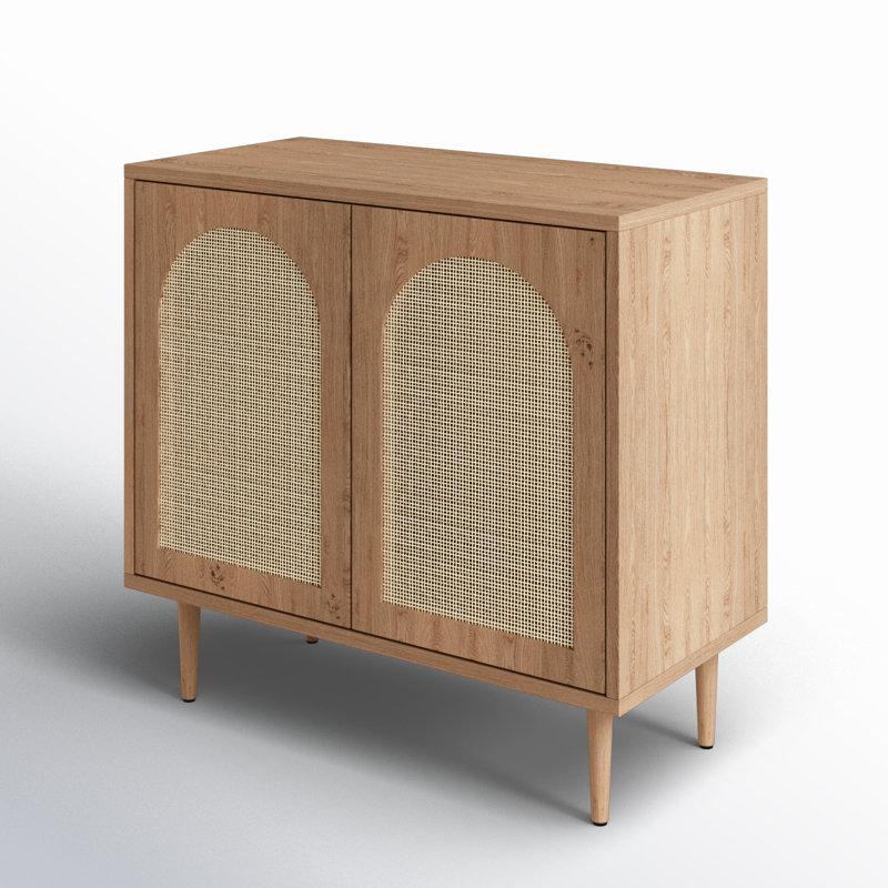 30.2" H 2-Door Wood Accent Cabinet, Oak