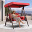 Balancelle de luxe à 2 places avec support et porte-gobelets, avec auvent et oreiller inclus, Terra-2039822770-2086529867-2115565063