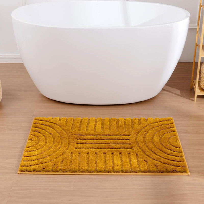 Non Slip Soft Absorbent Bath Mat, Gold, 36" L x 24" W