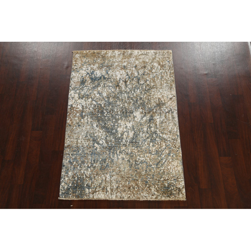 Tapis oriental moderne à motif végétal Dye 4x6