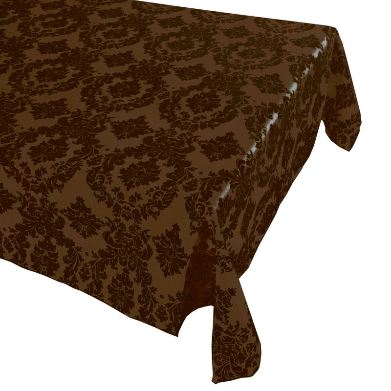 Damask Tablecloth, 76" x 58", Brown