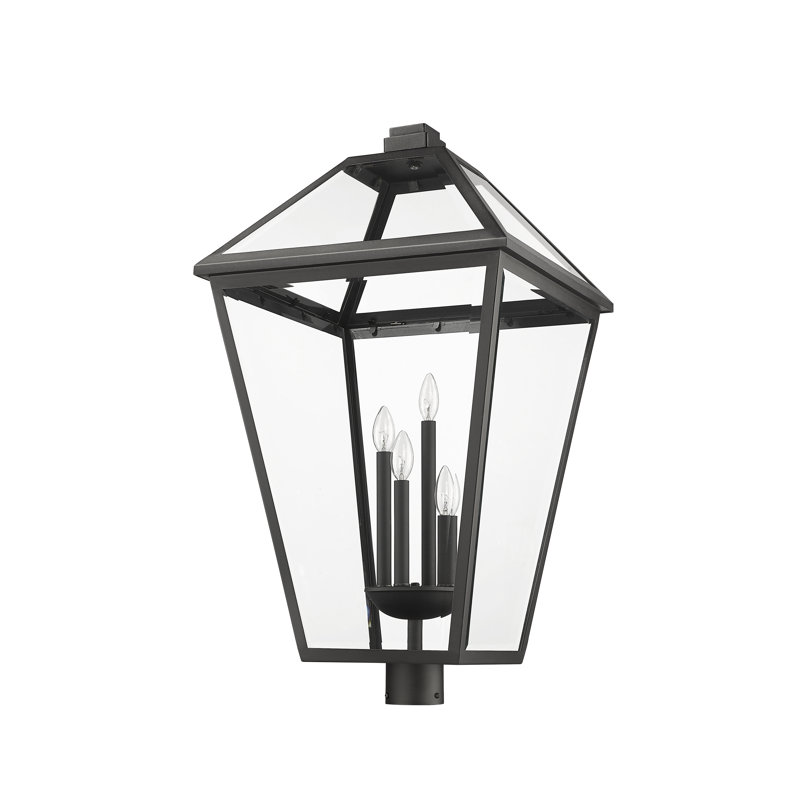 Luminaire d'extérieur 4 lumières Injum, Noir, Biseauté, H 34,25 po x l 19,25 po x P 19,25 po