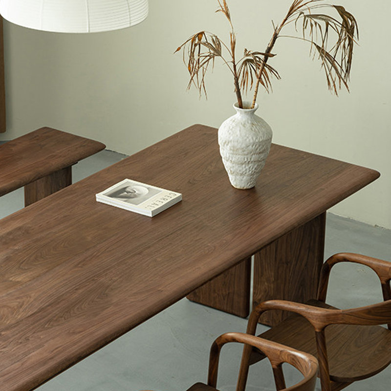 High-end Walnut Solid Wood Multi-functional Desk, 29.52" H x 94.48" W x 37.4" D