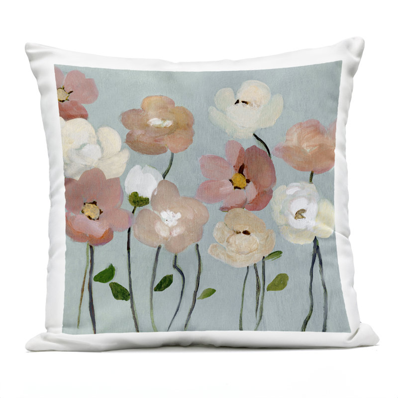 Coussin d'extérieur doux Soft Mixed Blossoms Design par Charity Henderson