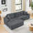 Versatile Modular Sectional Sofa with Transformable Bed Function and Soft Corduroy Cover-113193674