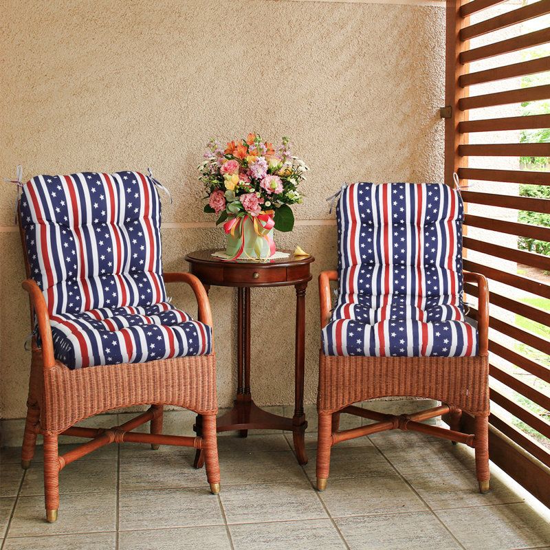 Indoor/Outdoor Seat/Back Cushion, American Flag