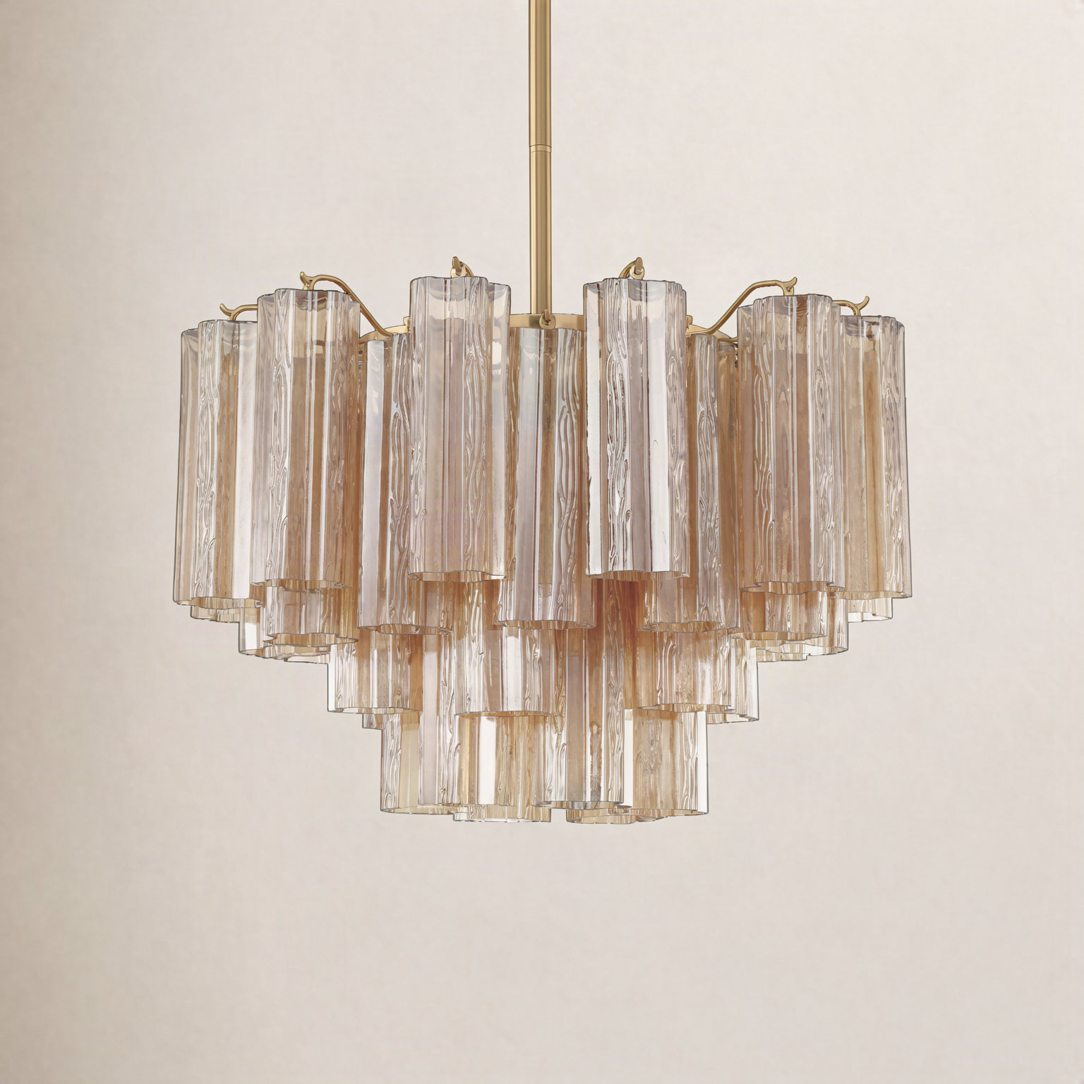 Arras 9-Light Chandelier, Aged Brass, Yellow, 14.25" H x 22" W x 22" D