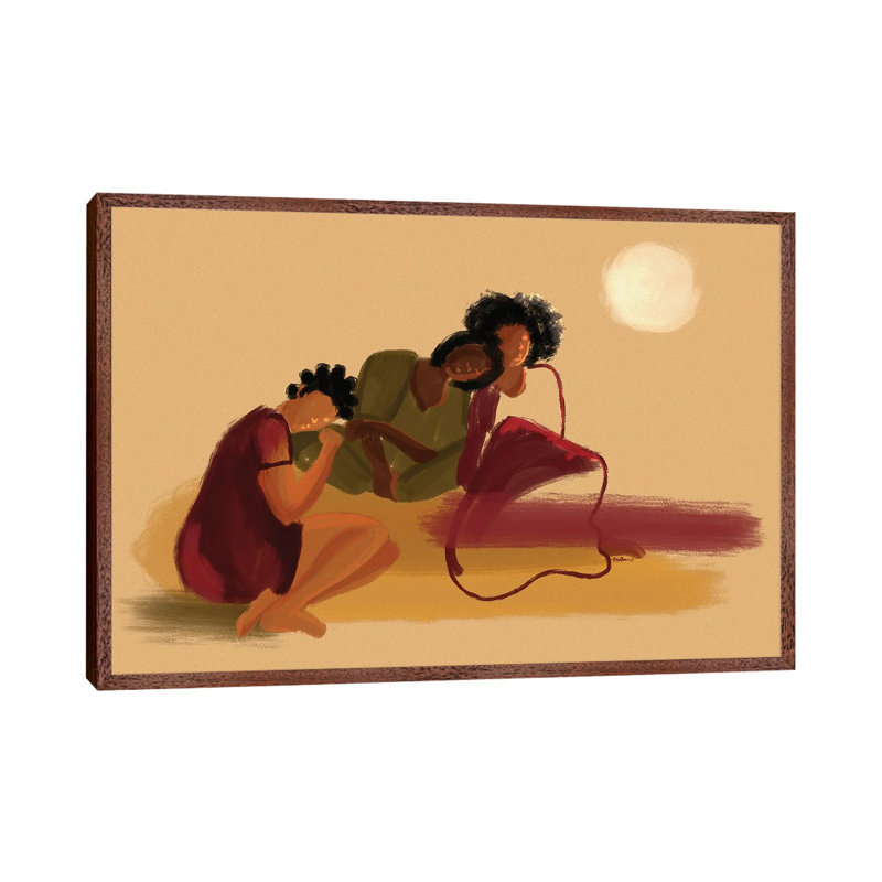 Sit With Me by DeeLashee - Print on Canvas, Classic Brown Wood Framed, 66.04 cm H x 45.72 cm W