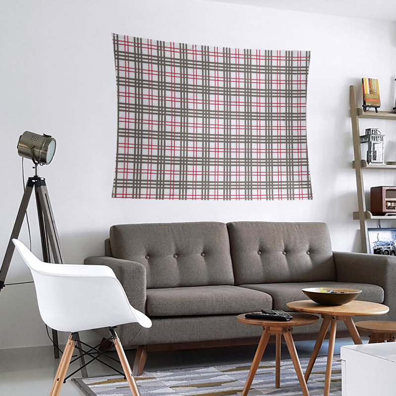 Tapisserie en microfibre de luxe Tampa Bay, H 51 po x l 60 po, Blanc / rouge / étain