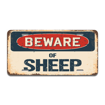 Beware of Sheep Aluminum Plate Frame