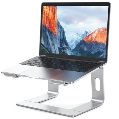 Aluminum Laptop Stand, Ergonomic Detachable Computer Stand, 10-15.6" Laptops, Silver