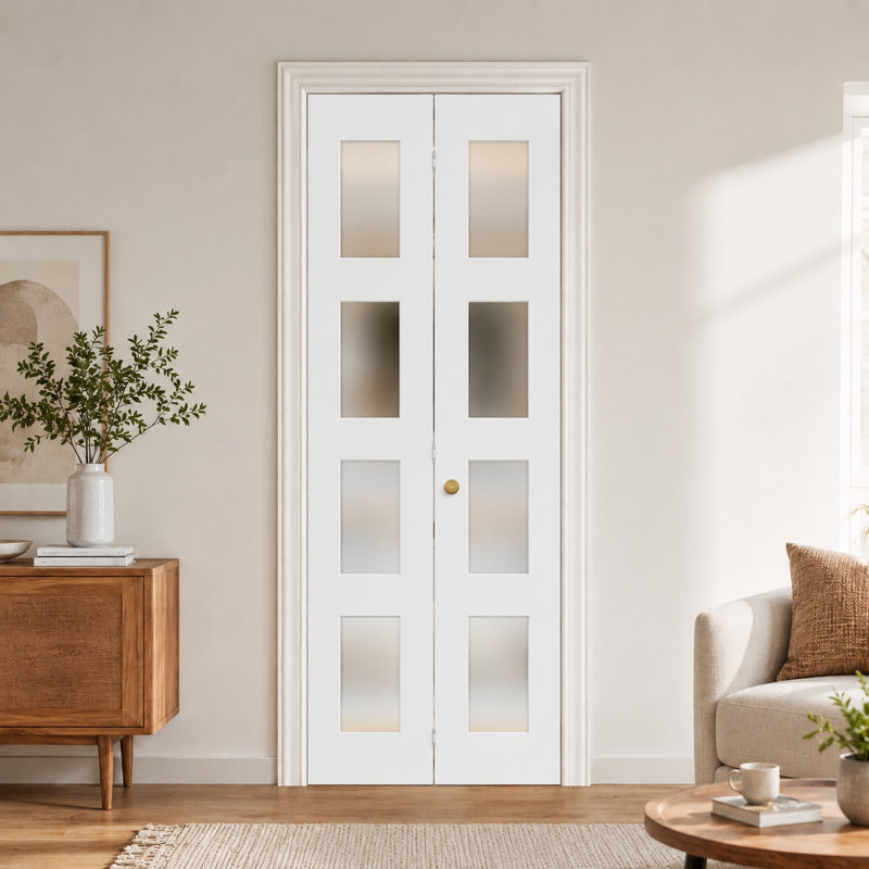 Porte pliante pliante en verre givré 4-Lite, 30 po x 80 po
