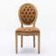 Ensemble de 2 chaises de salle à manger style français en similicuir orange, structure en bois massif, garniture cloutée-1512410107