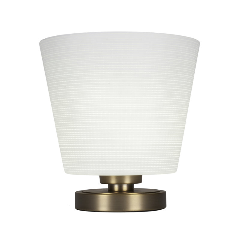 Lampe d'appoint Aneka avec verre matriciel de 10 po, Laiton New Age, Blanc