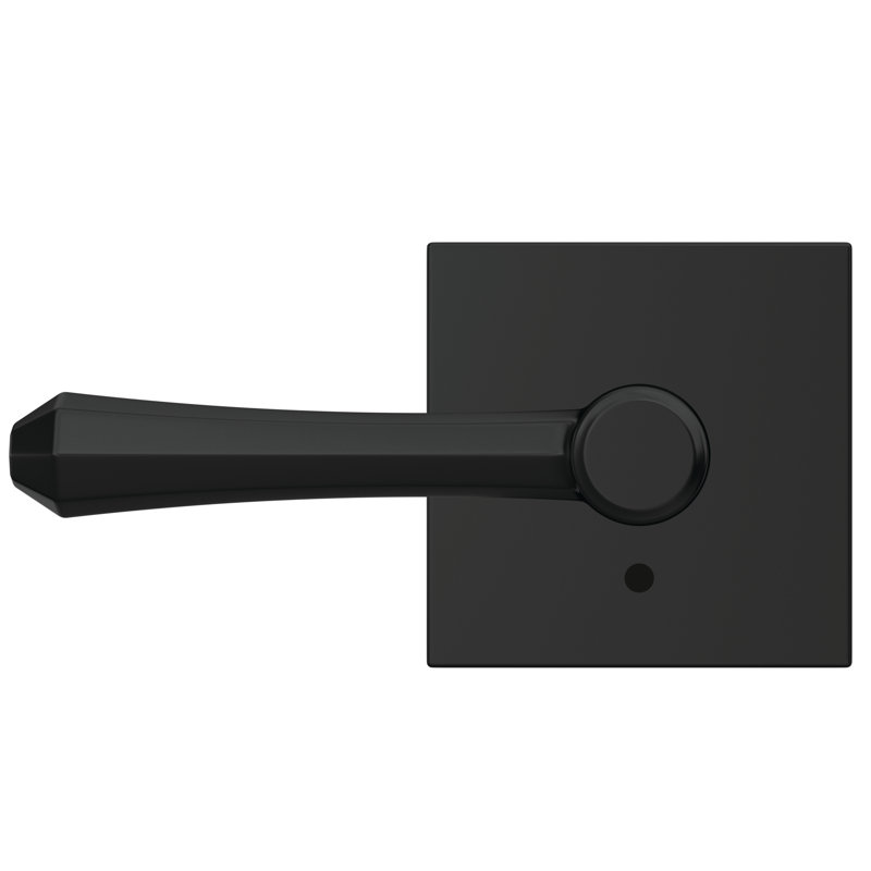 Custom Dempsey Hall-Closet and Bed-Bath Lever with Collins Trim, Matte Black