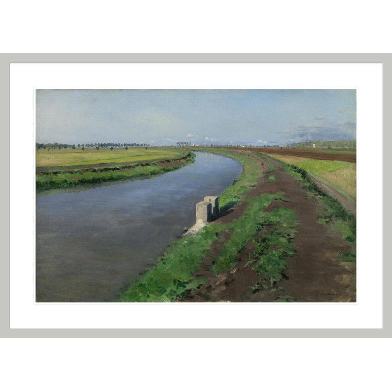 Berges d'un canal près de Naples par Gustave Caillebotte, impression giclée encadrée, H 30,12 po x l 41,5 po